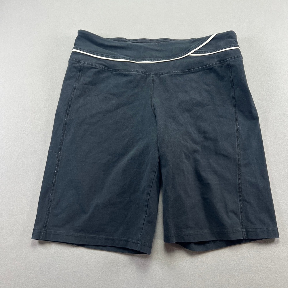 The Girls Athletic Shorts Womens Large Black Cotton Stretch Workout Training